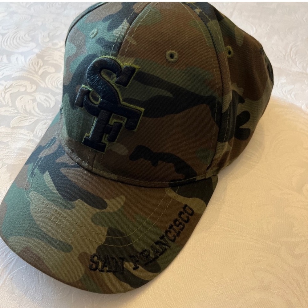 Lanza SAN FRANCISCO Hat Strapback O/S Green Camo 100% Cotton Mens Womens Unisex